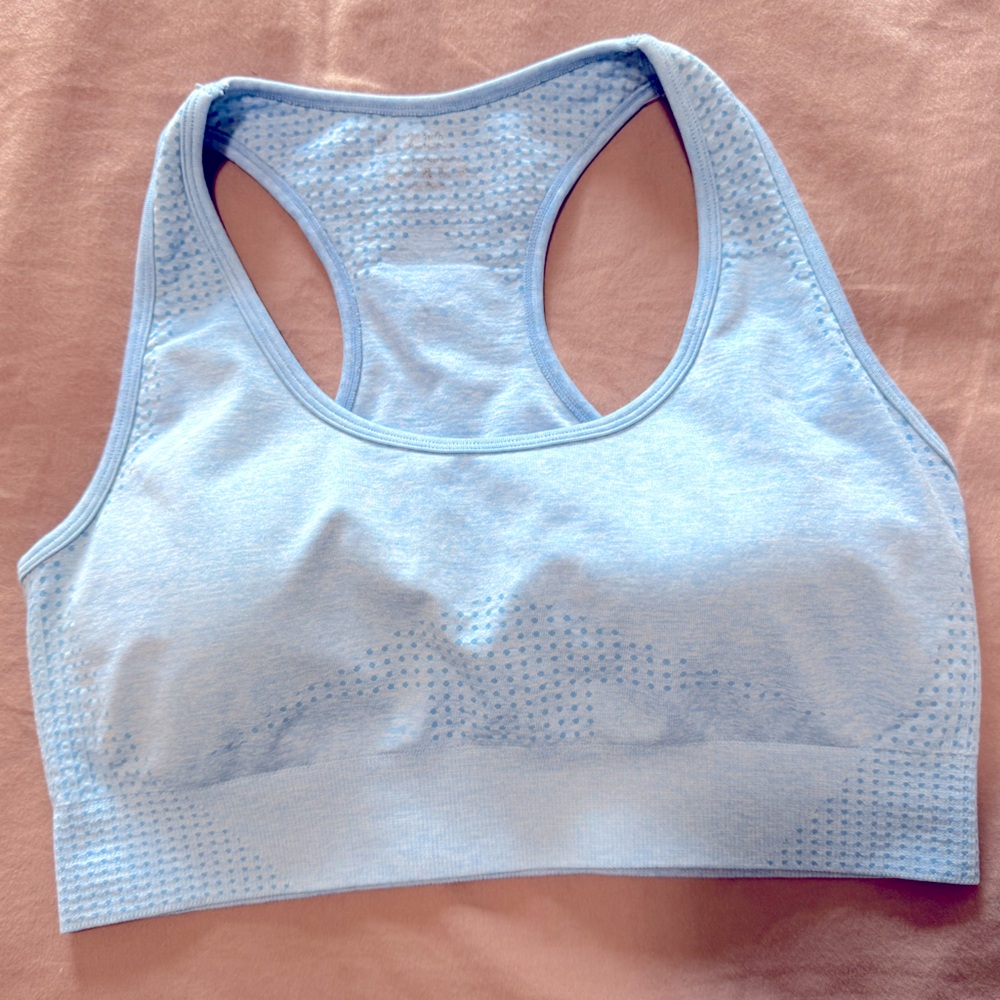 Blue sports bra